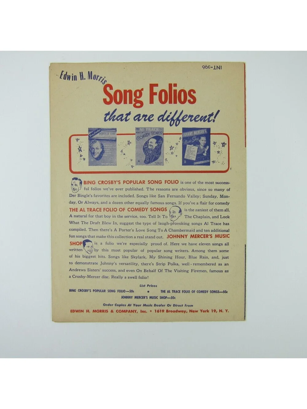 Sheet Music Accentuate Ac-Cent-Tchu-Ate the Positive Bing Crosby, Hutton 1944